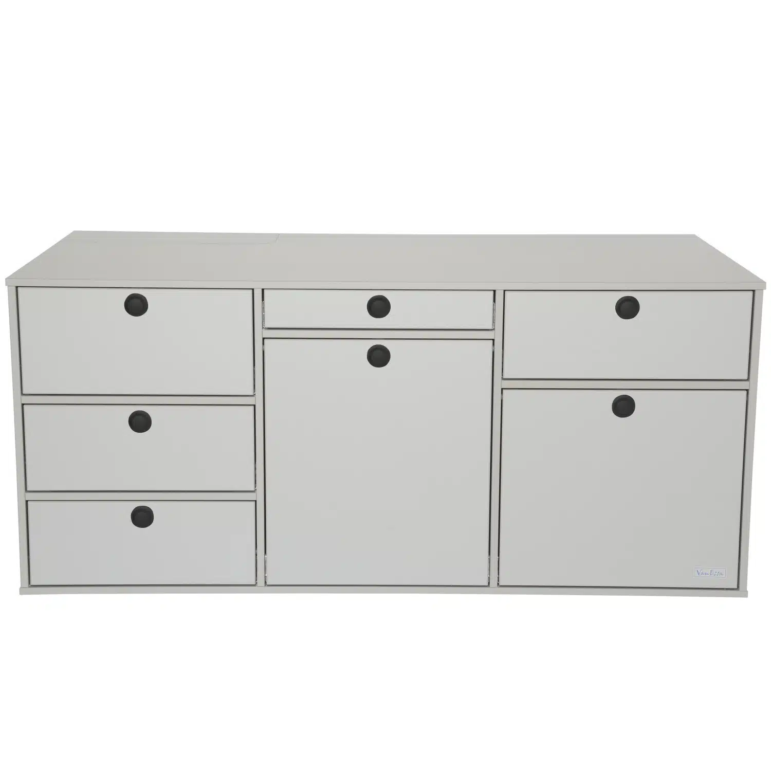 Heckküche Silber Silber mit schwarzen Druckknöpfen