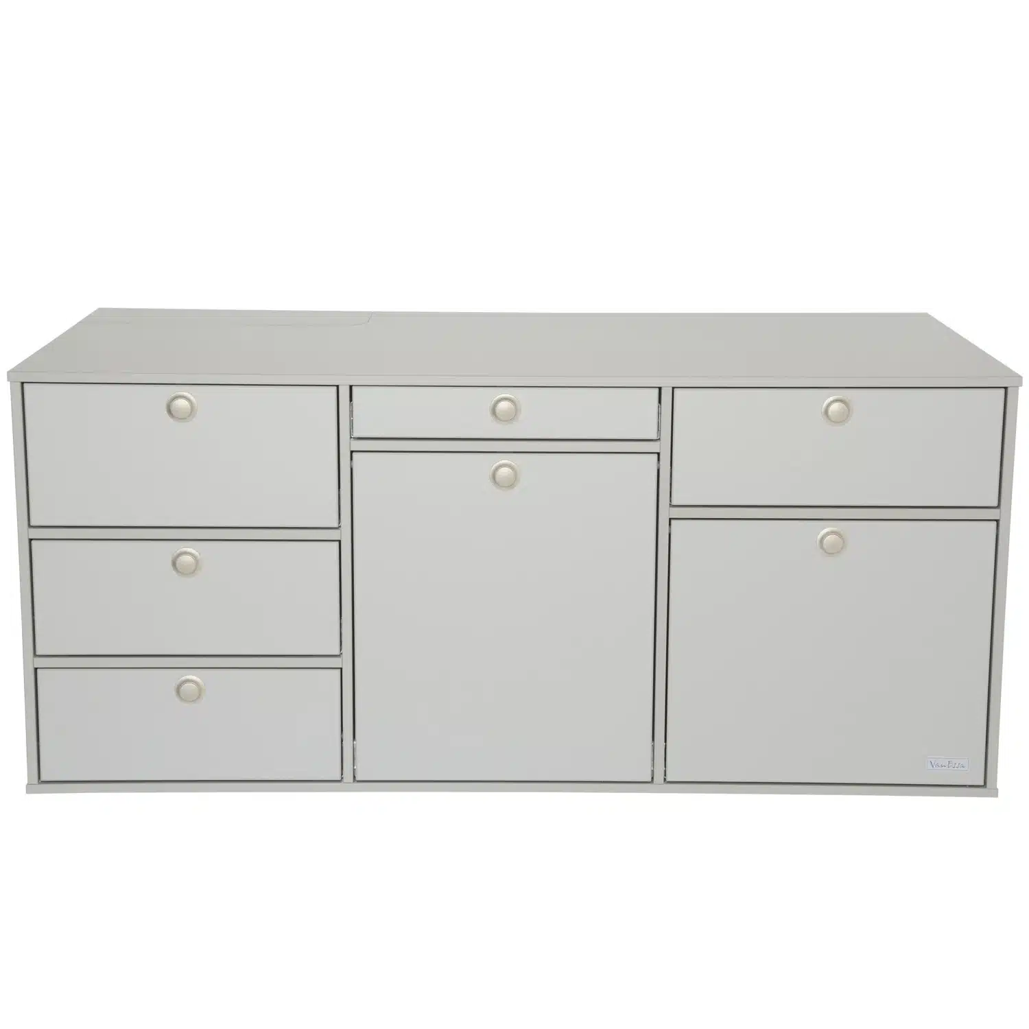 Heckküche Hoehe 53 cm Korpus Silber Dekor Silber