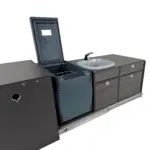 Arco mit Küche graphit - swiss ausgezogen Kühlbox offen